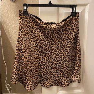 Satin Mini Skirt with Leopard Print!
